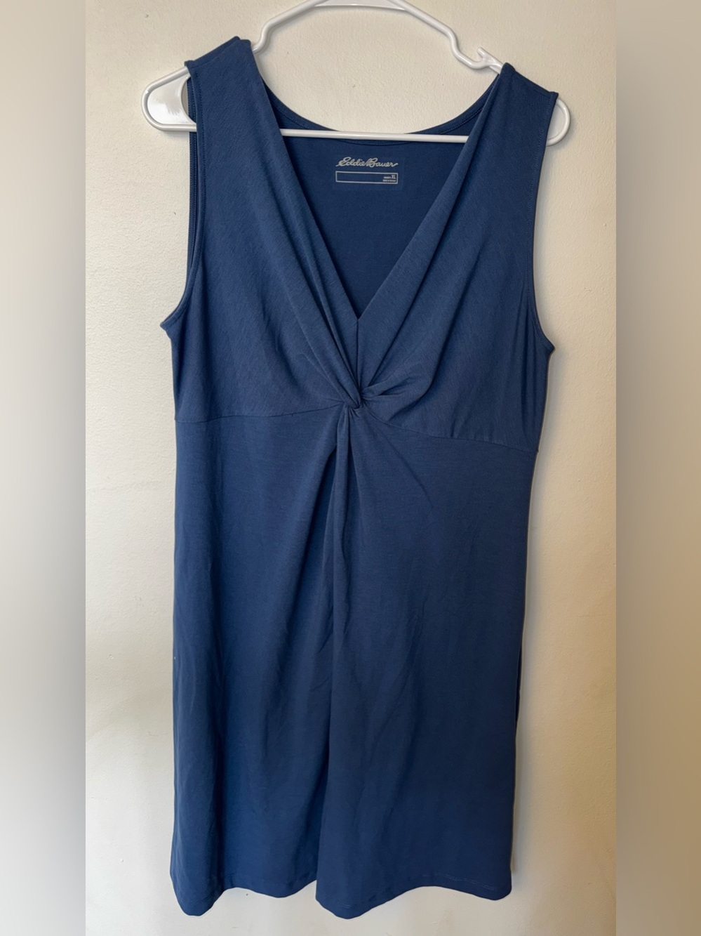 Lands' End Navy Twist-Front Sleeveless Dress